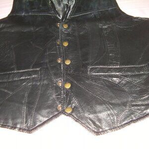 Mens Black Leather Vest